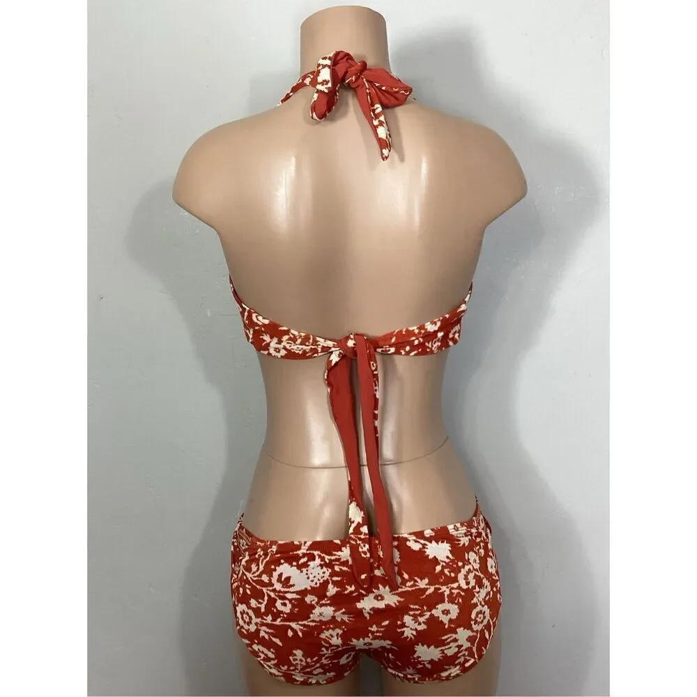 New. Robin Piccone burnt orange floral bikini set. Small. M-top/S-bottom. Retail